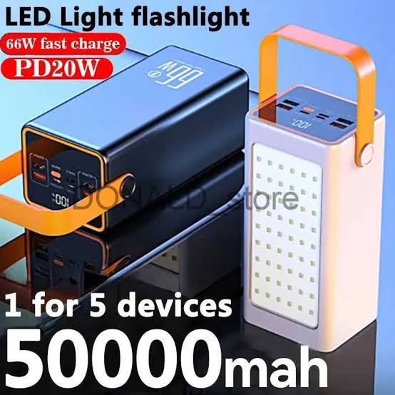 Power Bank 50000mAh 120W Fast Charging USB Portable Charger Mutil Port For Phone