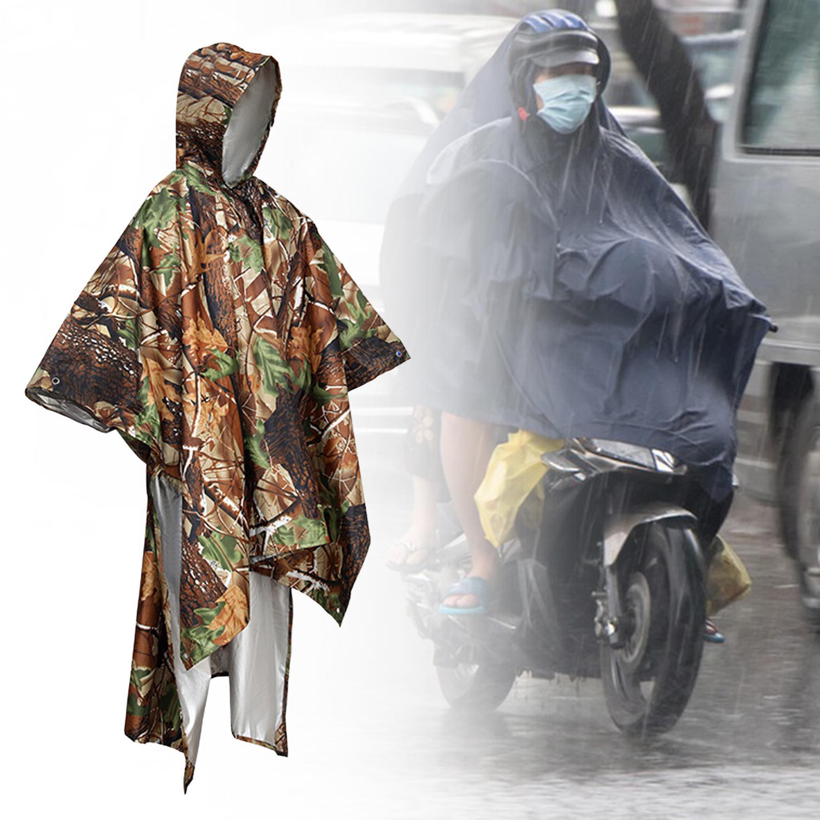 Hooded Rain Poncho Waterproof Raincoat Jacket