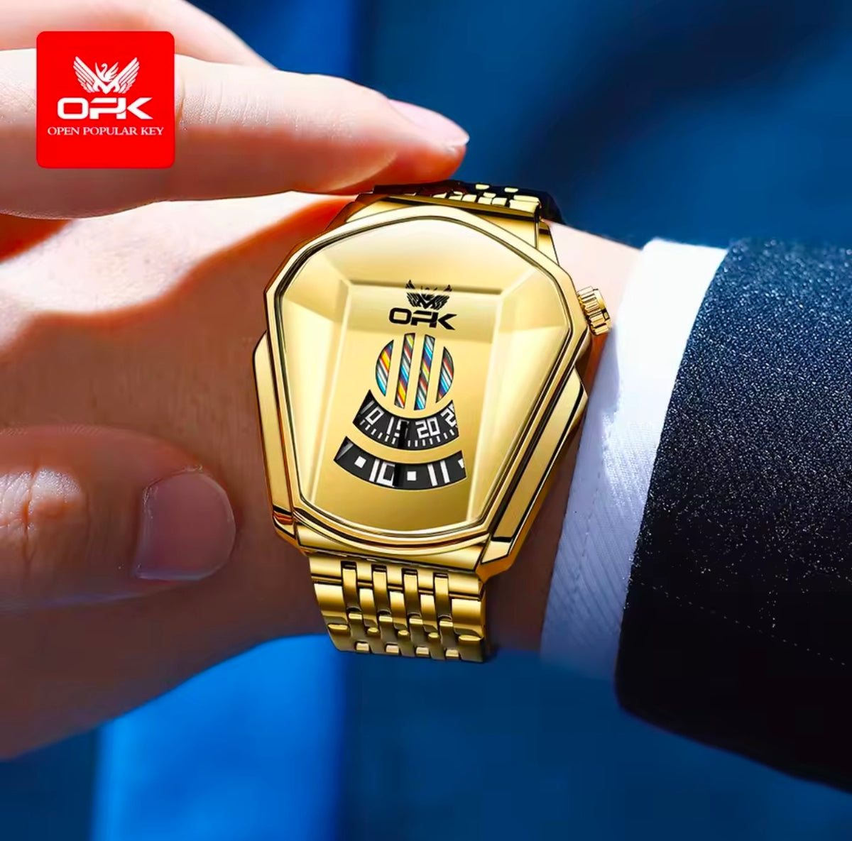 OPK Quartz Stainless Steel Luminous Waterproof Watches