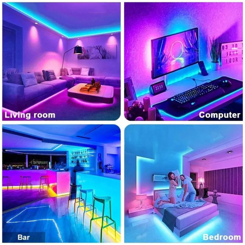 5M Smart RGB LED Strip Lights with Remote & USB
