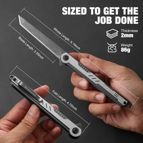 Thin Folding Knife With Sheath