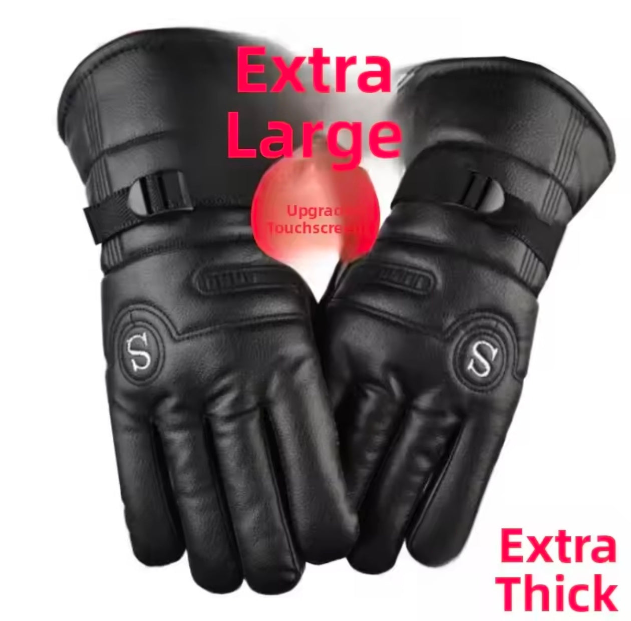 Touch screen Winter Warm Leather Gloves Waterproof Non slip