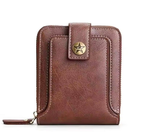 Vintage VIP Leather Short Zipper Wallet Purse