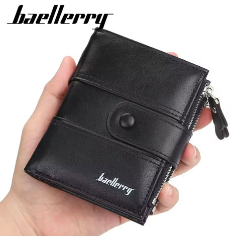 Cow Leather Kavi Vintage Short Zipper Wallet