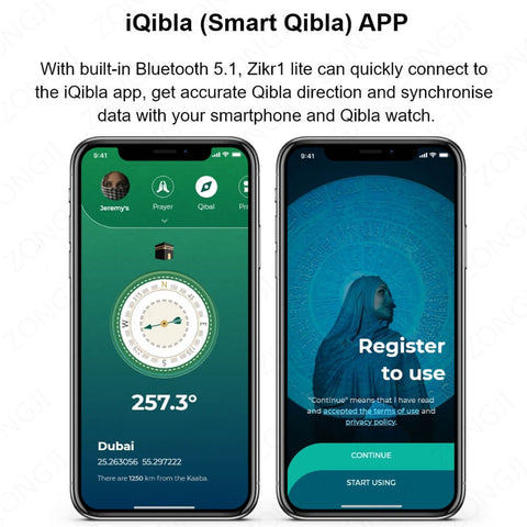 Qibla Smart Zikr Ring Praise Tasbih Tally Electronic Digital Counter for Muslims Prayer Time Vibration Reminder Waterproof