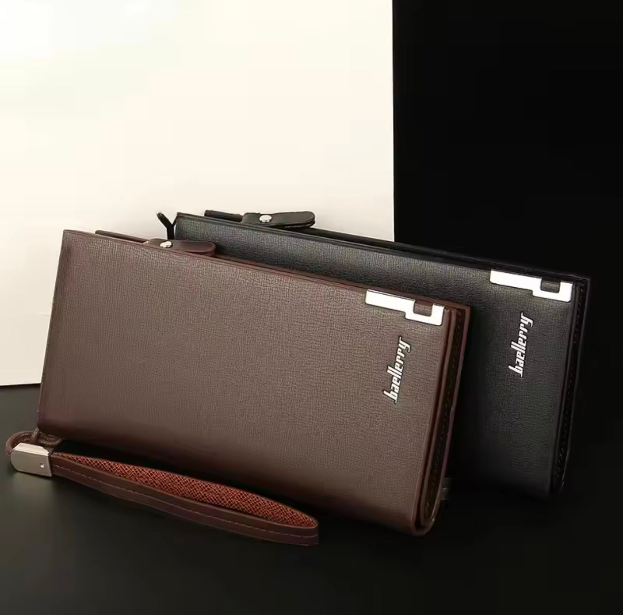 Baellerry Geniune Leather Long wallet Large Capicity Zipper mobile pocket Cards cash slots