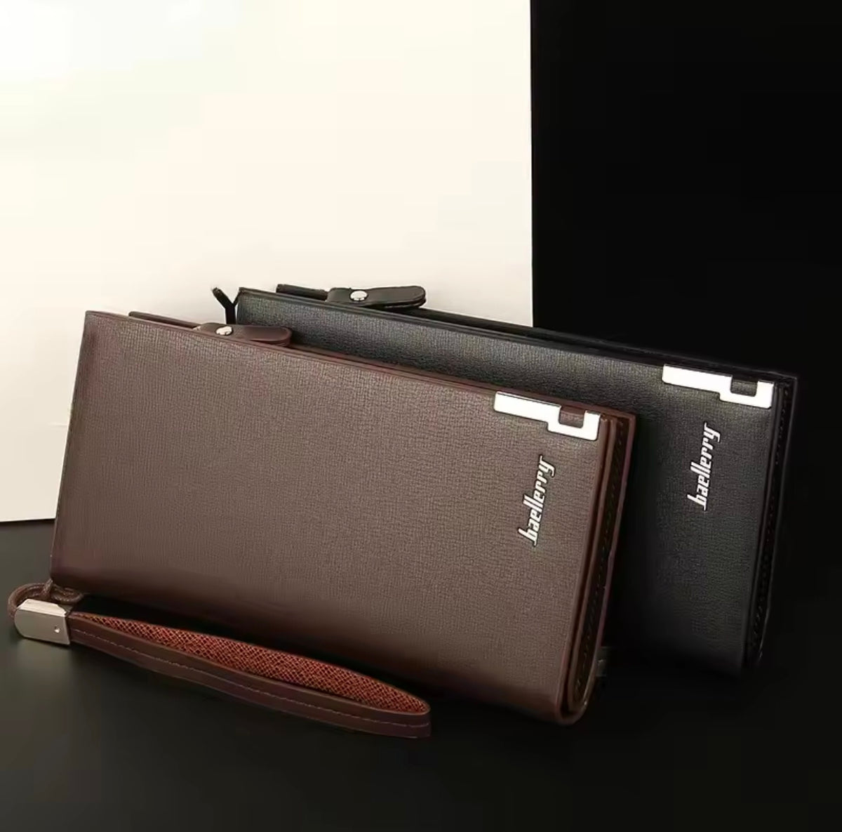 Baellerry Geniune Leather Long wallet Large Capicity Zipper mobile pocket Cards cash slots