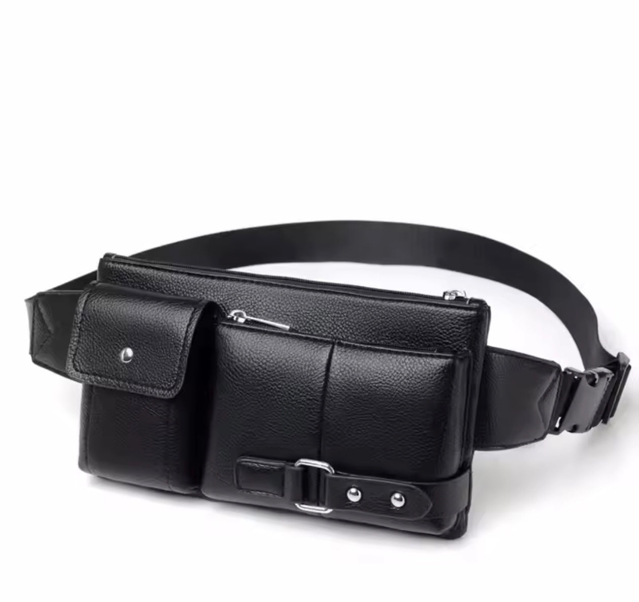 Vintage Leather Business Shoulder Bag Travel Sports Outdoor Sling Pack