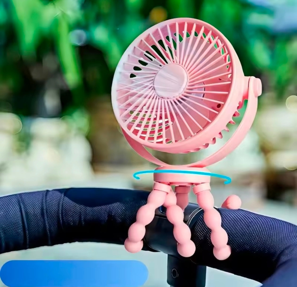 Portable Stroller Fan 360° Rotate Light Rechargeable