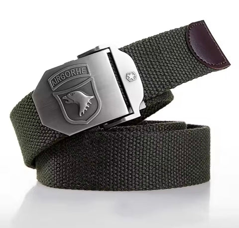 SupSindy Men Canvas Belt Eagle Metal Buckle Army Military Tactical Belts