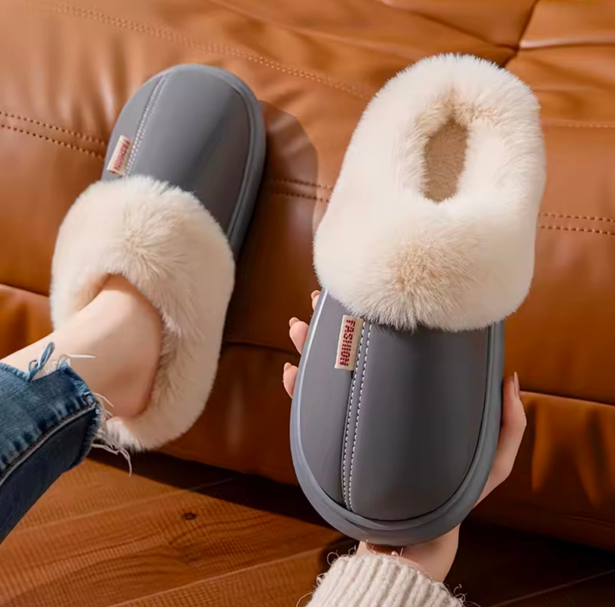 Fluffy Home Slippers Winter Plush Luxury Fuzzy Fur Warm