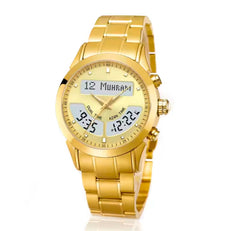 Alfajar Alharmeen prayer Azan Stainless Steel watch Qibla Muslim Watch