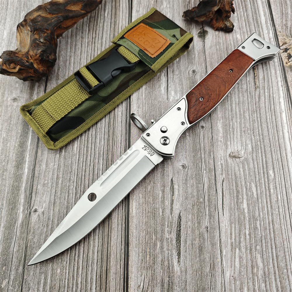 Ak47 Folding Pocket Knife Push button knife Flip open