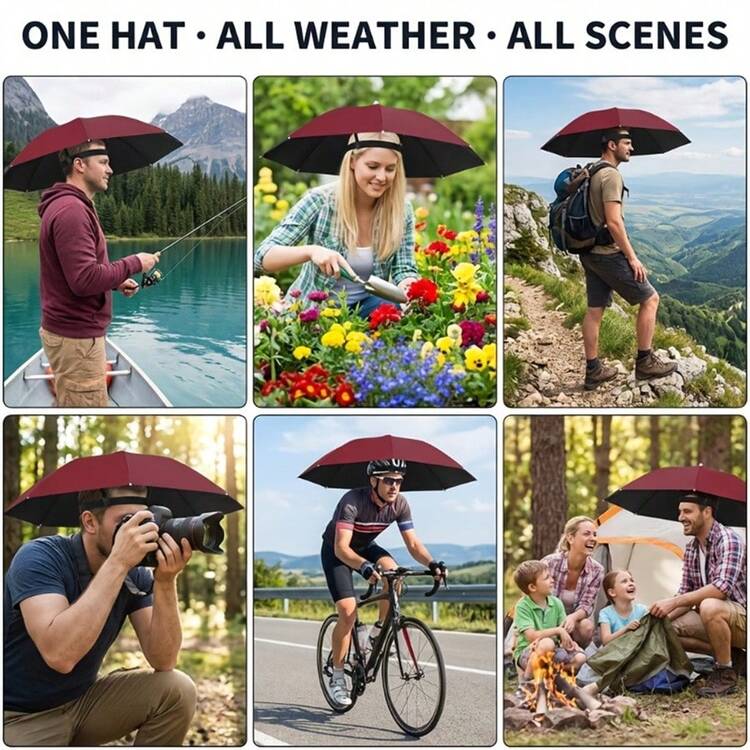 Fishing Umbrella Hats Gardening Folding Umbrella