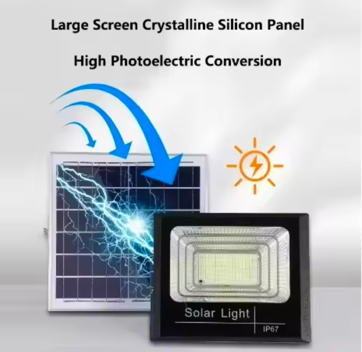 100w Solar Flood Lights LED Solar Powered Spotlight Outdoor Waterproof Reflector