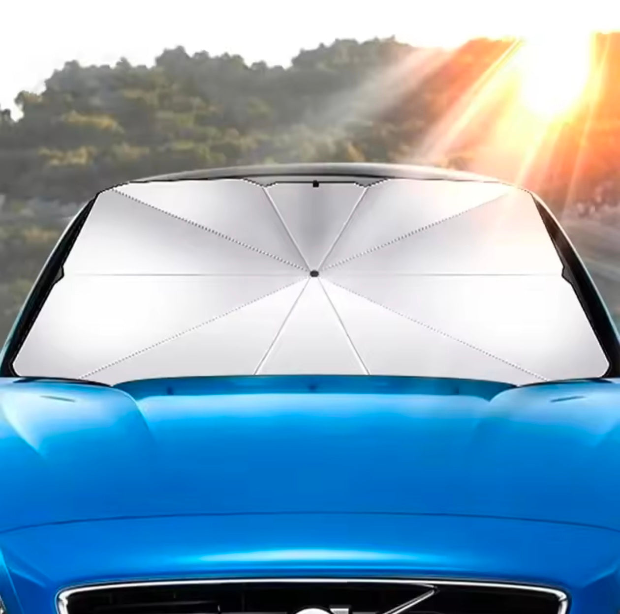 Car Sunshade Retractable Sunscreen Heat Insulation Front Windshield Umbrella