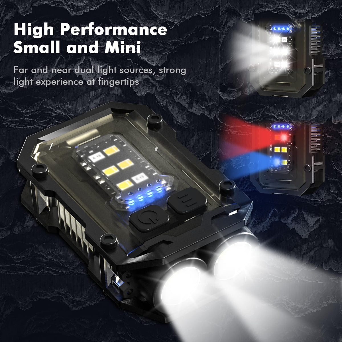 Portable Mini Keychain LED Super Bright Flashlight with RGB Light