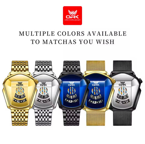 OPK Quartz Stainless Steel Luminous Waterproof Watches