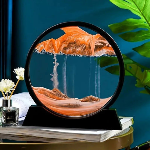 Quicksand Deep Sea Moving 3D Art Round Glass Sandscape