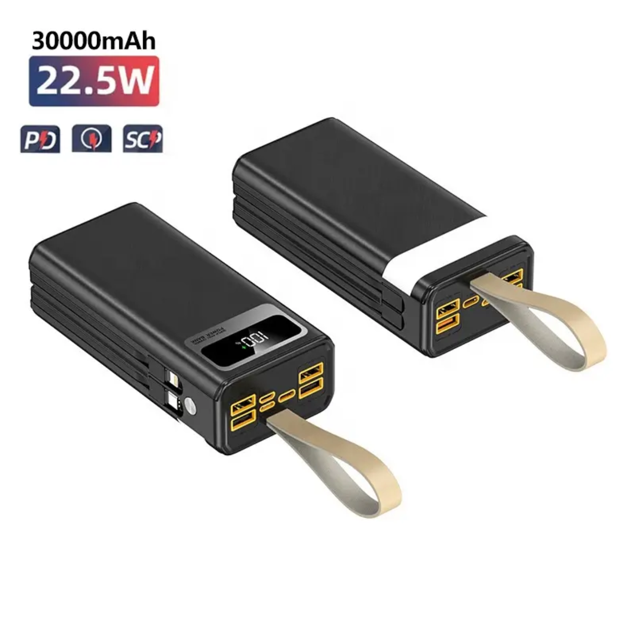 30000mah G Gold Super fast All in 1 LED Power Bank