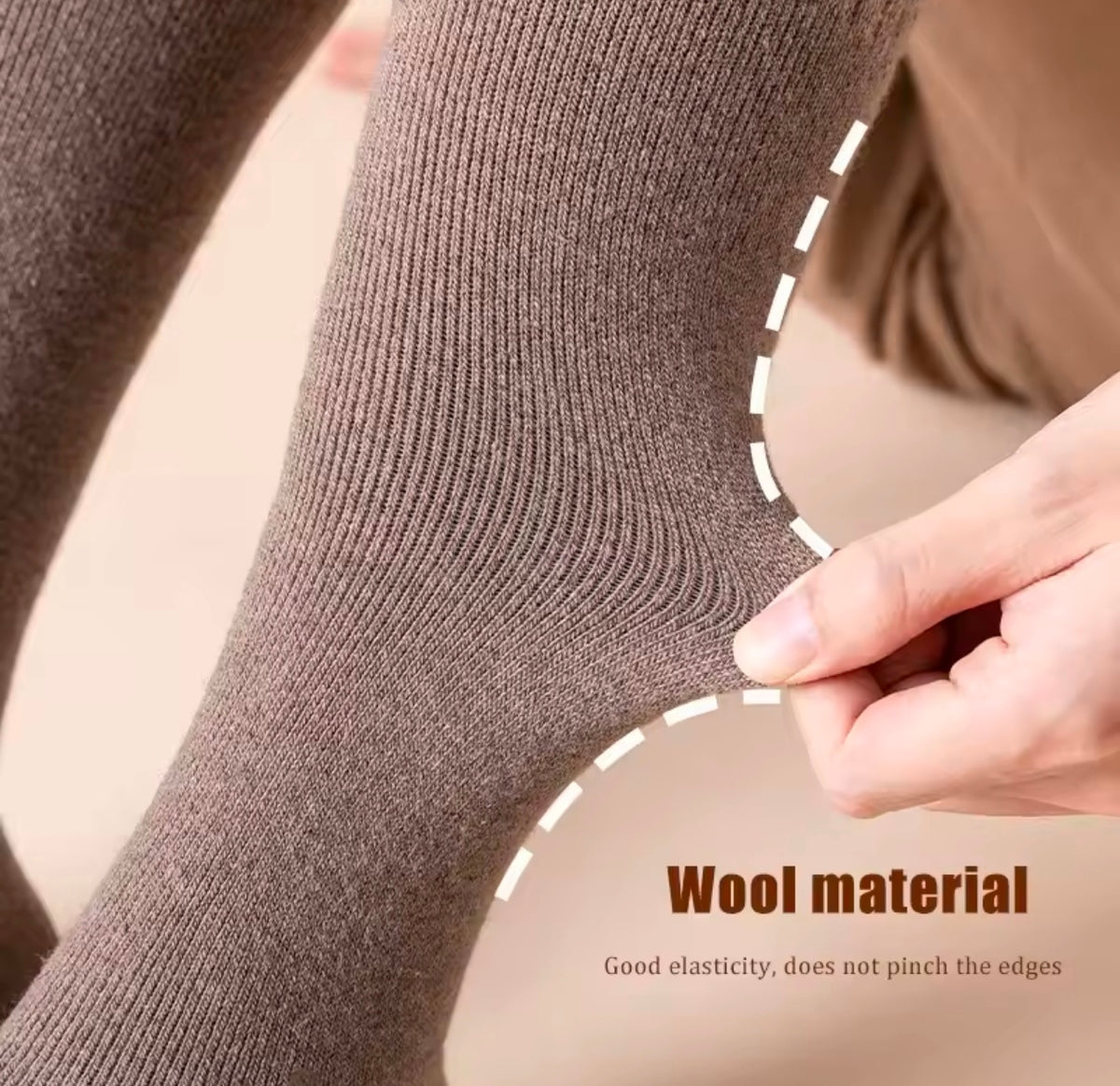 3 Pairs Wool Calf Socks, Thick And Warm