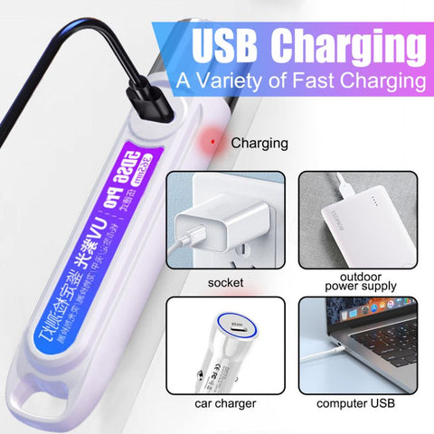 365nm UV Flashlight  Black Light USB Rechargeable Currency Check