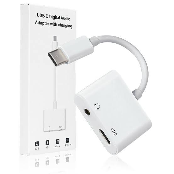 3 in 1 USB C Type C Splitter Adapter,USB C FastCharge and 3.5mm Headphone Audio Jack