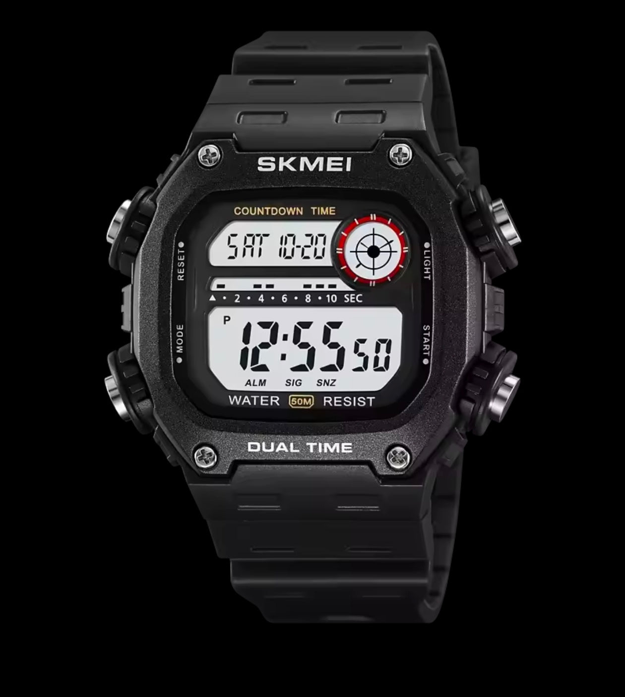 SKMEI LED Digital Sport 5Bar Waterproof Stopwatch