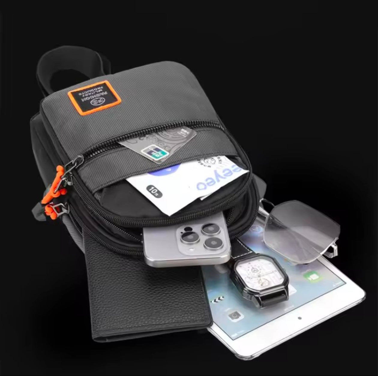 Tactical USB Charging One Shoulder Backpack Camping Crossbody Bag