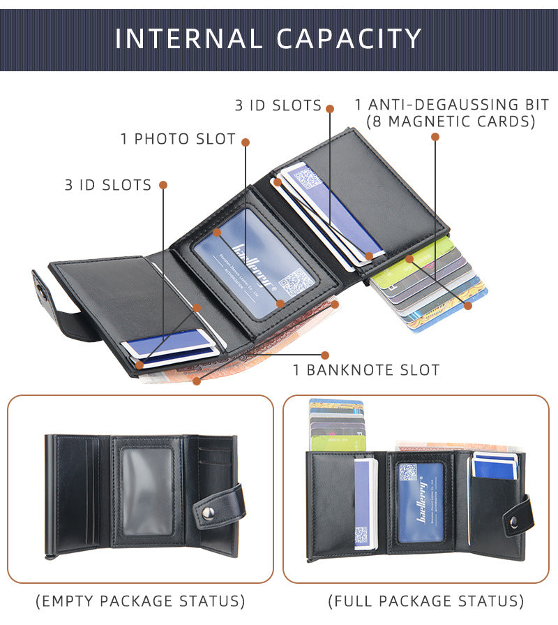 Antitheft Rfid Aluminum Card Holder Wallet Long space Capicity for Cash