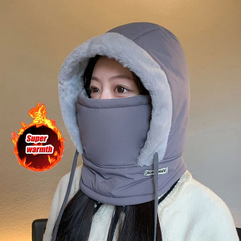 Winter Down Hood Hat & Hooded Scarf