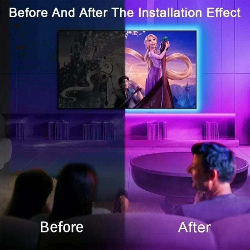 5M Smart RGB LED Strip Lights with Remote & USB