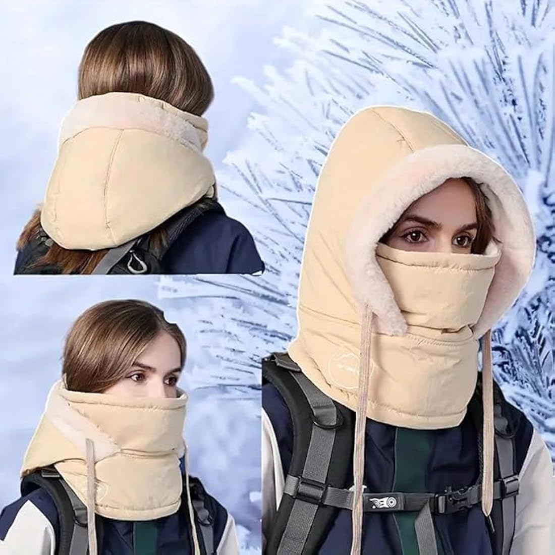 Winter Down Hood Hat & Hooded Scarf