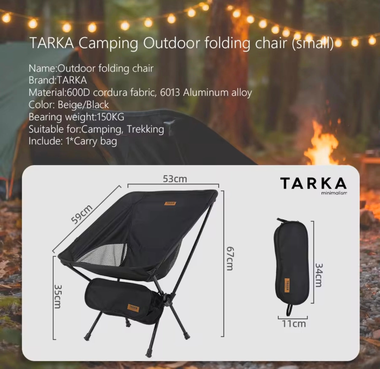 Tactical Outdoor Camping Lightweight Folding Chair