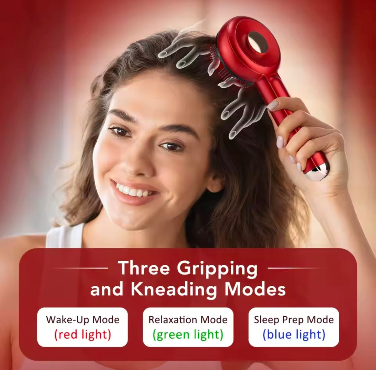 Electric Scalp Head Massage Comb 660nm Light Hair Growth Comb Hair Brush