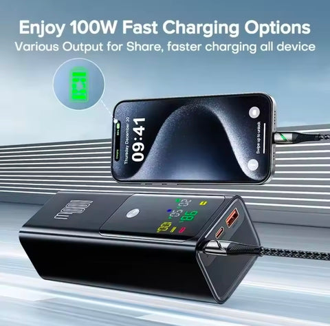 PD125W Super Fast Charging Power Bank 20000mAh High Capacity Portable Charger External Spare Battery