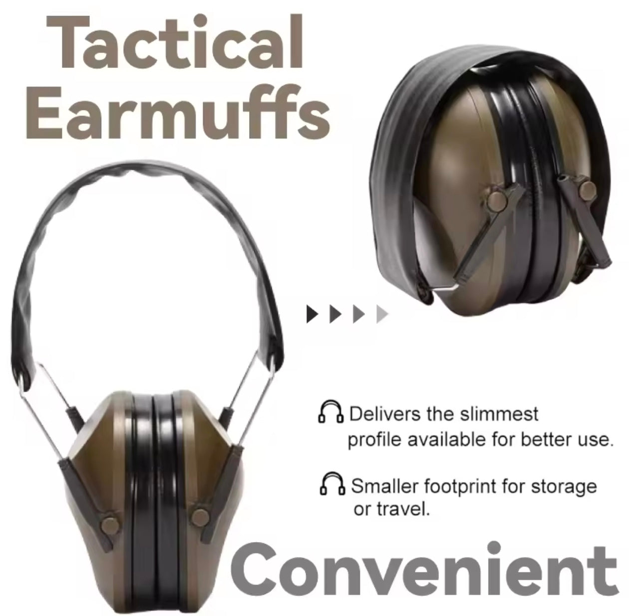 Anti-Noise Ear Plugs Tactical Hunting Folding Ear Defenders Ear Protector Ear Muff