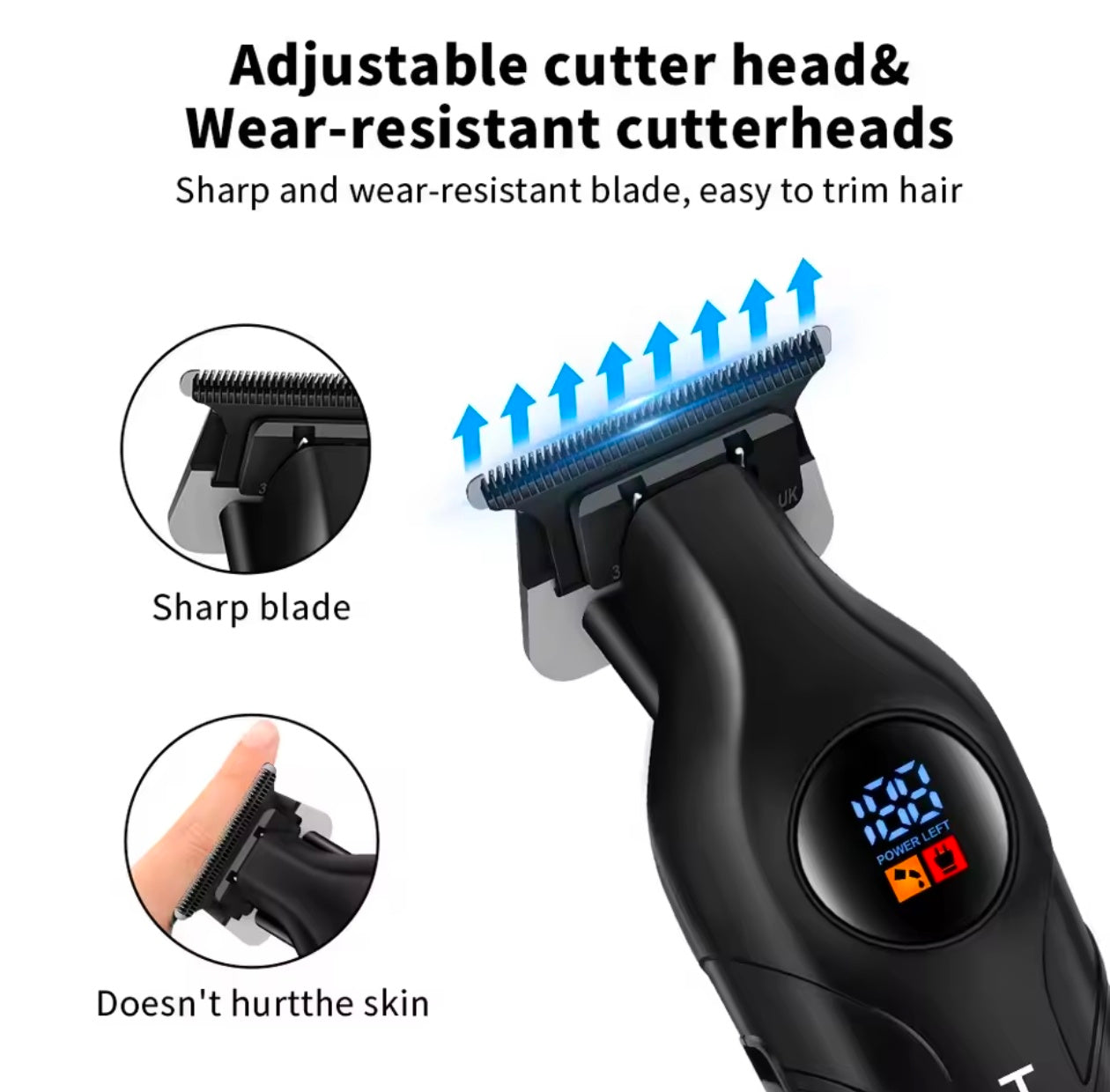 Daling Pro Hair Clippers Intelligent LED Display Hair Cutting Machine Strong Power Professional Hair Beard Trimmer
