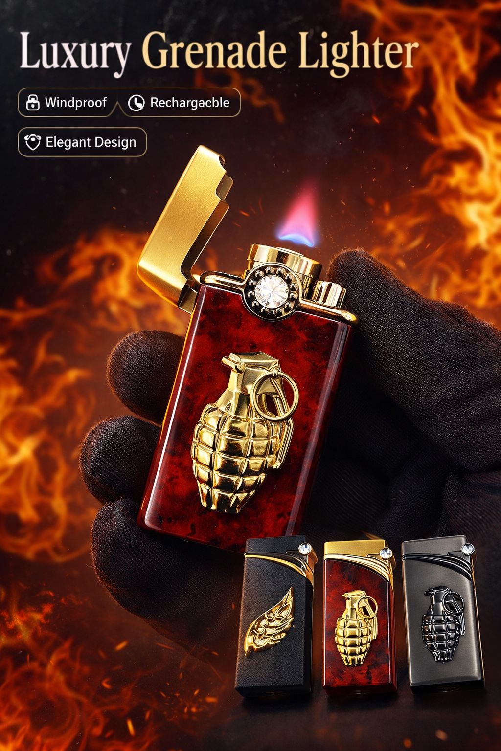 Ace Poker Lighter Green Flame(Gift)