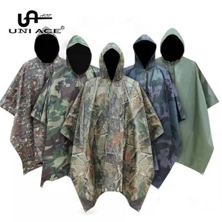 Hooded Rain Poncho Waterproof Raincoat Jacket