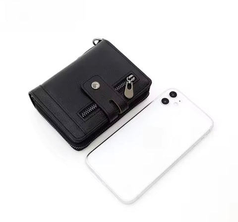 Cow Leather Kavi Vintage Short Zipper Wallet