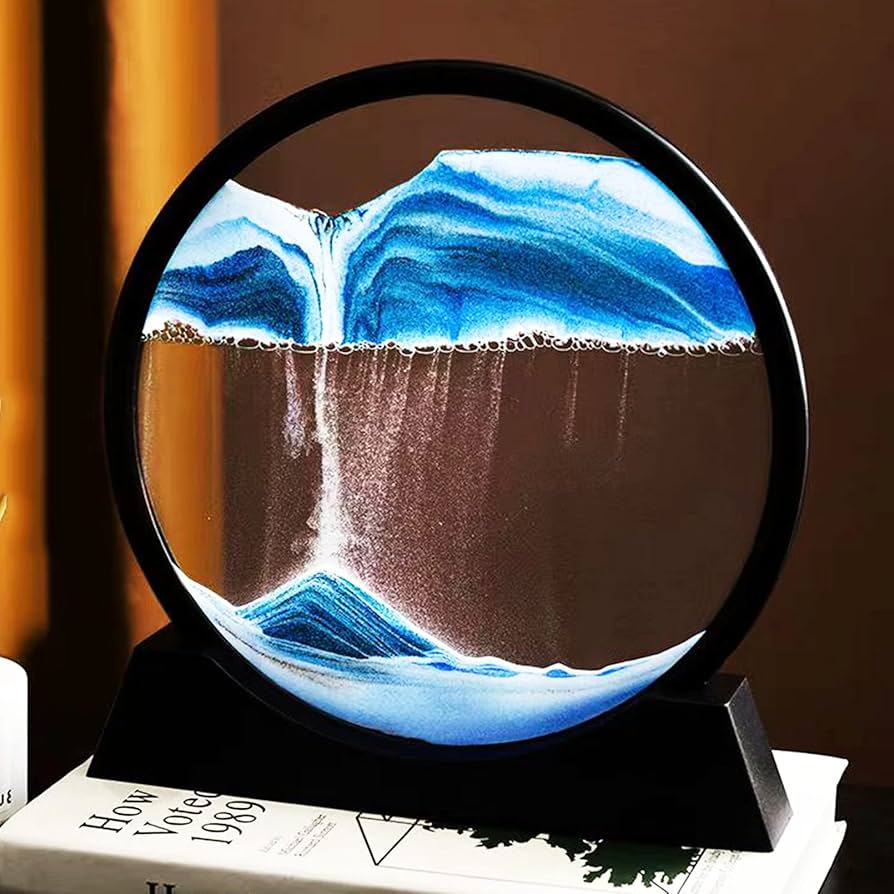 Quicksand Deep Sea Moving 3D Art Round Glass Sandscape