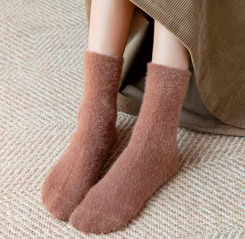 5 Pairs Winter Velvet Warm Socks - Women thick soft socks -°5