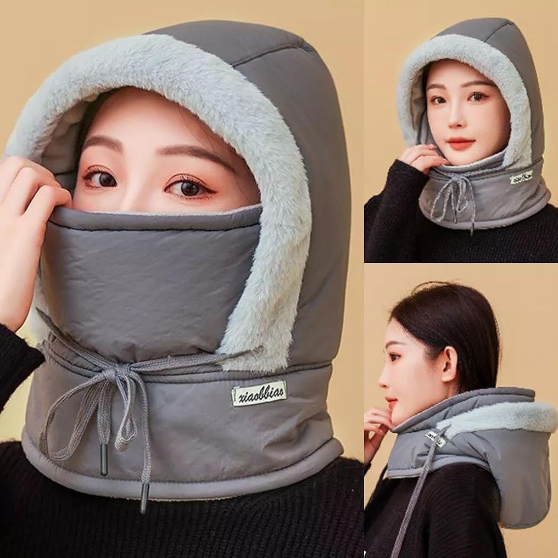 Winter Down Hood Hat & Hooded Scarf