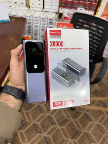 PD125W Super Fast Charging Power Bank 20000mAh High Capacity Portable Charger External Spare Battery