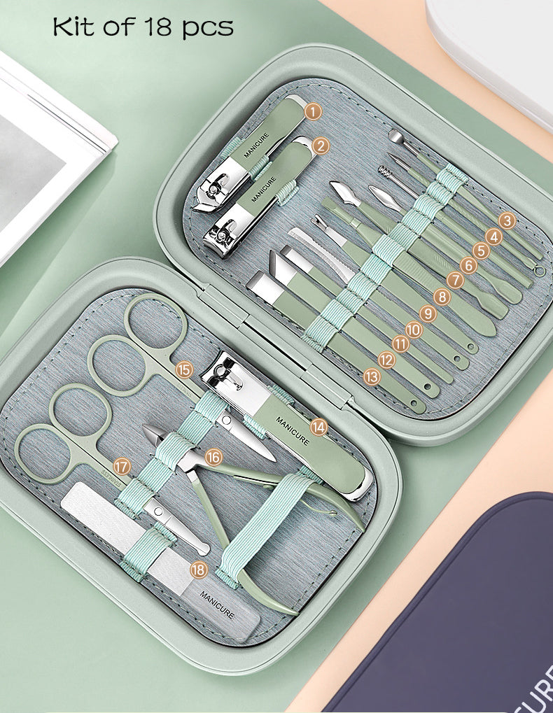 18 Pcs Dynamics Professional Nail Clipper Kit Manicure Set