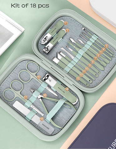18 Pcs Dynamics Professional Nail Clipper Kit Manicure Set