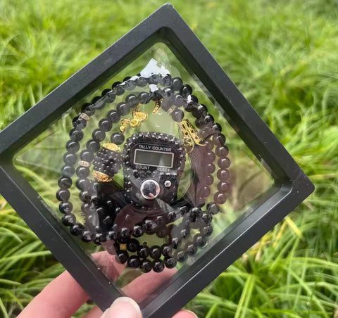 Tasbeeh Counter 2 Pcs Zikr Ring Electronic Digital Finger Digital Stone Coated Ring Rosary Tasbeeh Counter