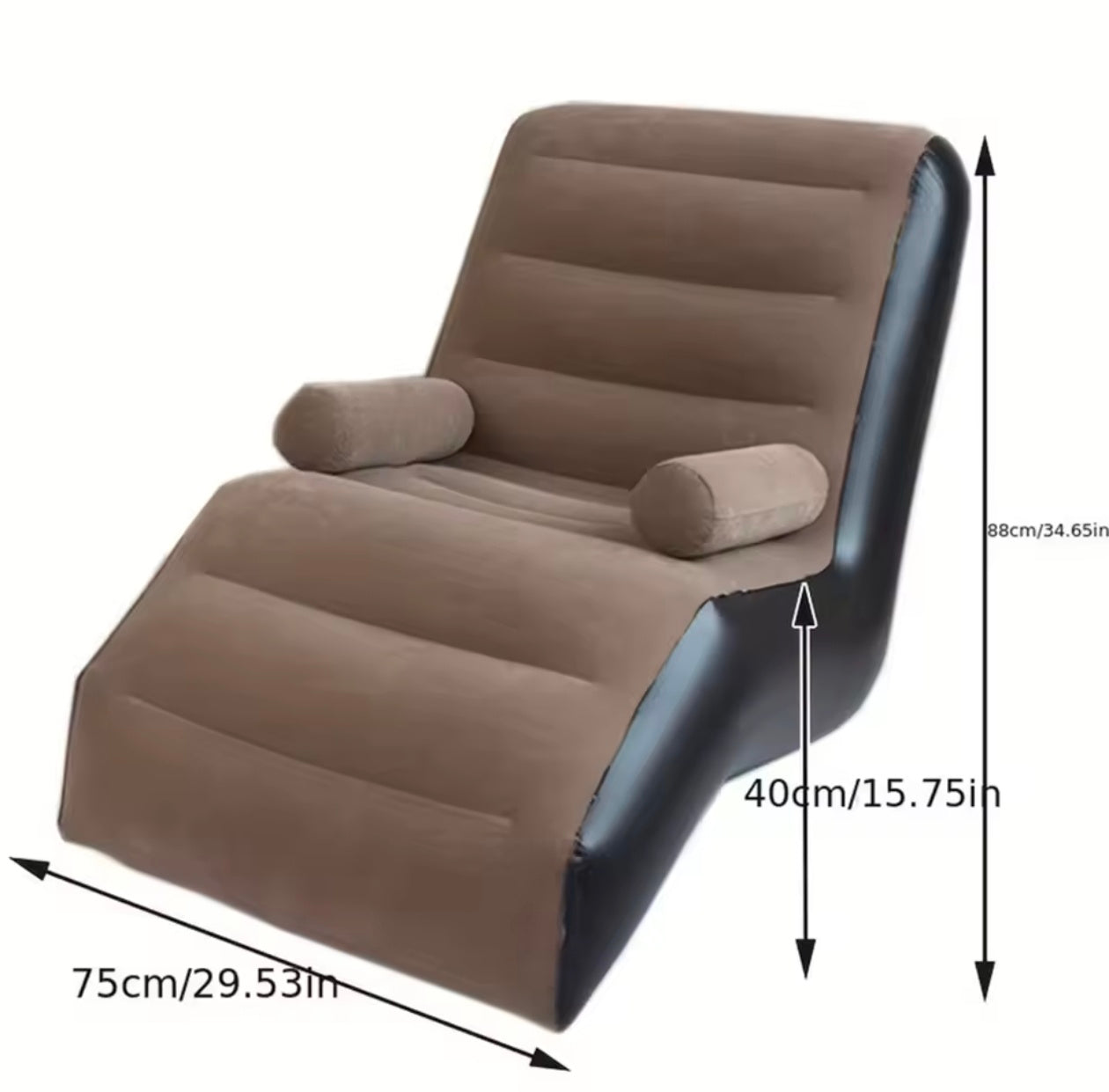 Folding Inflatable Sofa with Armrests Thickened PVC Soft Lazy Sofa Bed