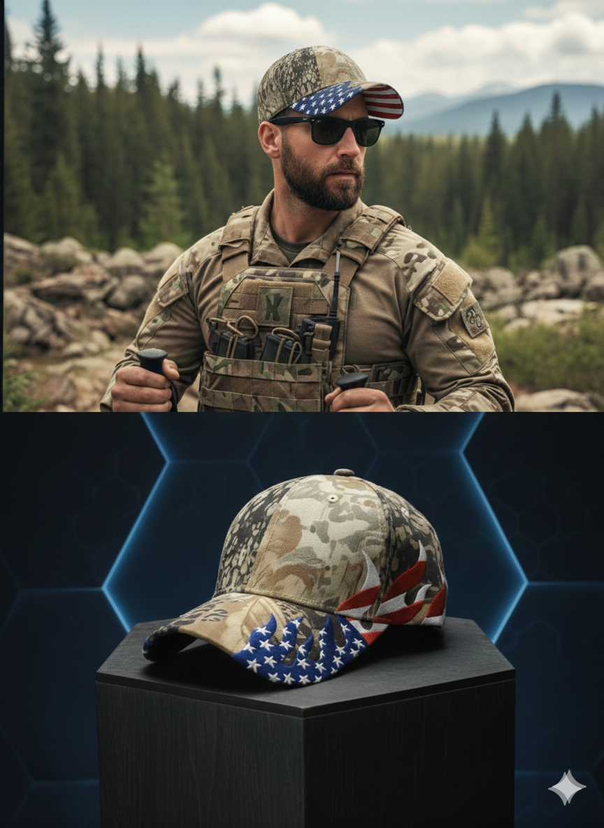 USA JUNGLE Amry Cap Spring & Summer volume extended model cap